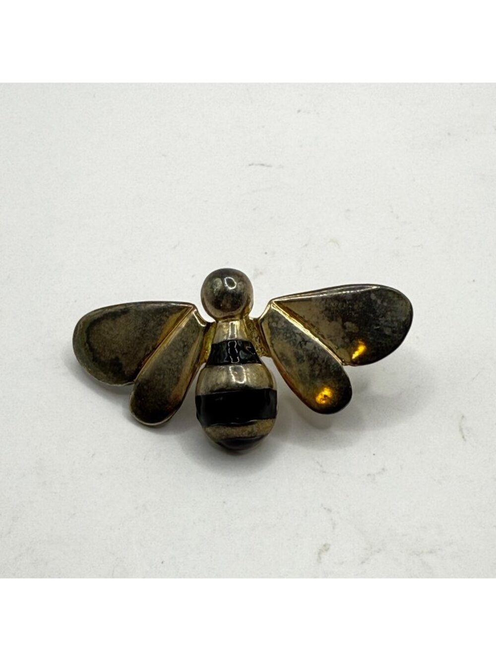 Vintage 90s Silver Tone Metal Bumble Bee Pendant Charm Goblincore Whimsigoth